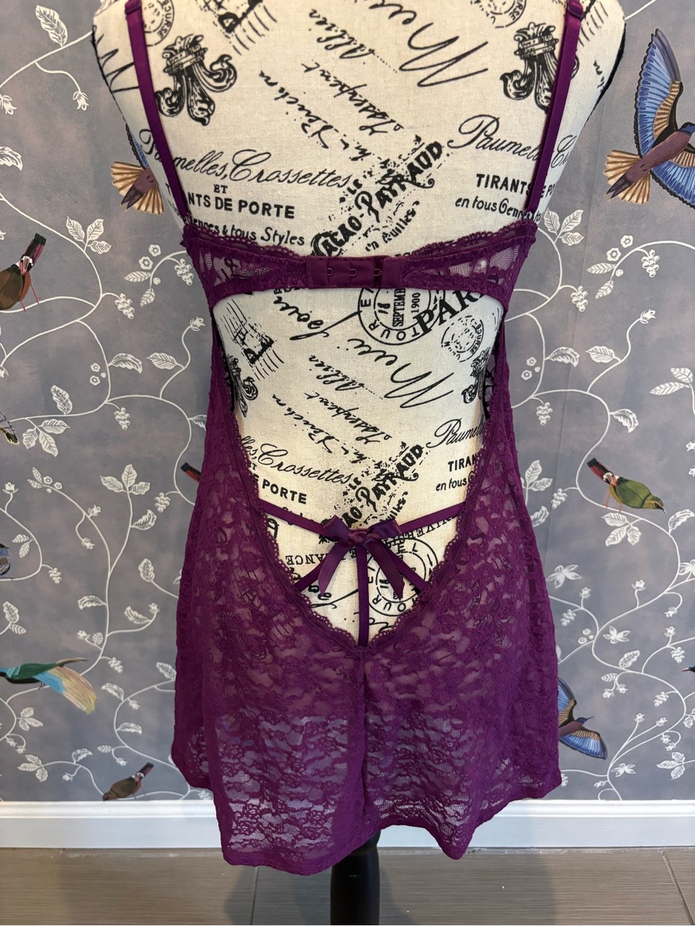 Y2K Victoria's Secret Plum/Purple Lace Chemise babydoll Underwire 34D